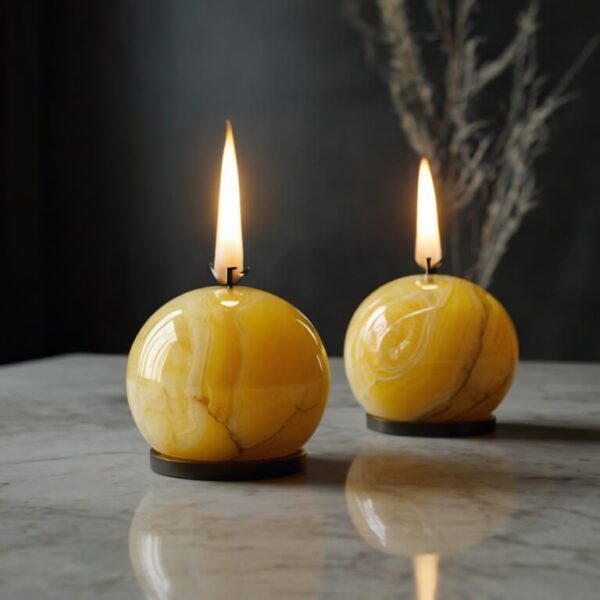 Lemon Onyx Candle Holders - Image 4