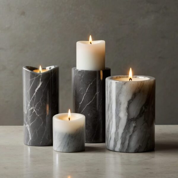 Lg Viatera Minuet Quartz Candle Holders