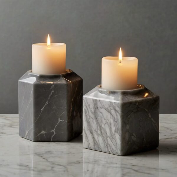 Lg Viatera Montclair Quartz Candle Holders - Image 3