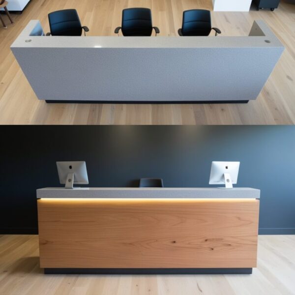 Lg Viatera Sable Quartz Reception Desk - Image 2