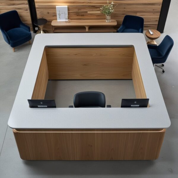 Lg Viatera Sable Quartz Reception Desk - Image 4