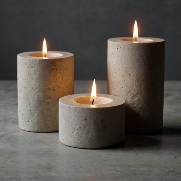 Limestone Candle Holders - Image 2