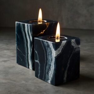 Midnight Onyx Candle Holders