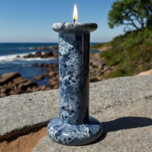 Montauk Blue Granite Candle Holders