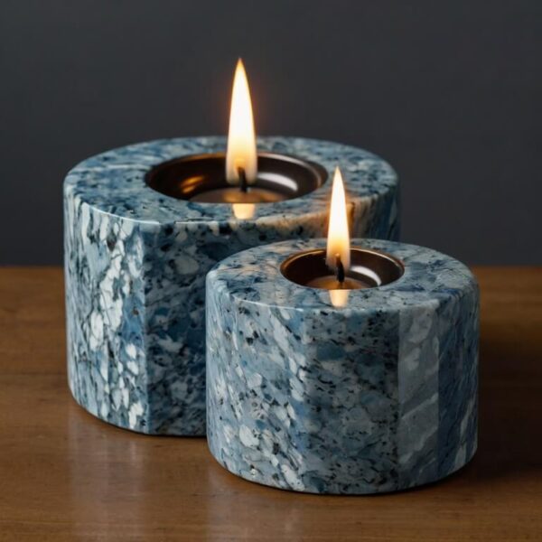 Montauk Blue Granite Candle Holders - Image 4