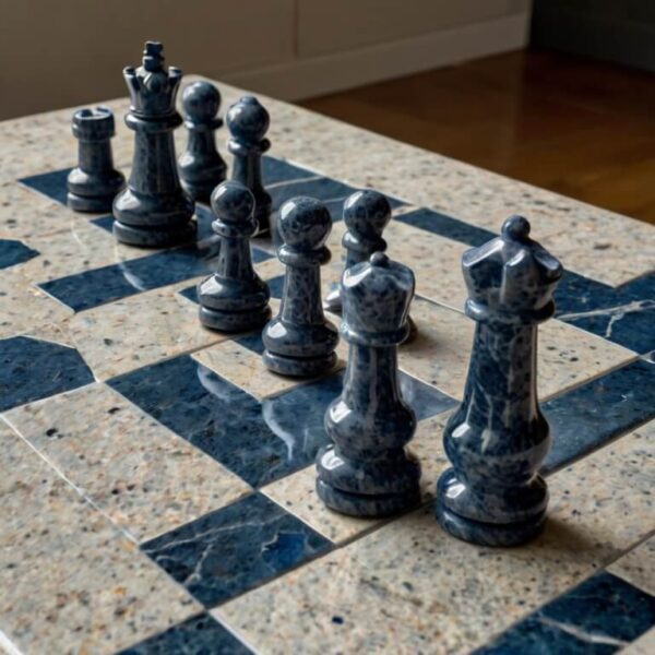 Montauk Blue Granite Chess Set