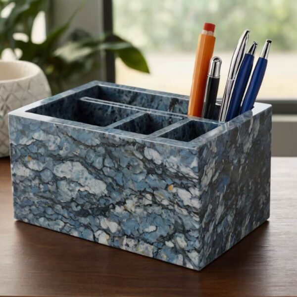 Montauk Blue Granite Desk Organizer - Image 3