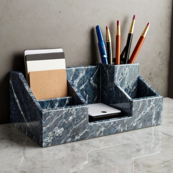 Montauk Blue Granite Desk Organizer - Image 4