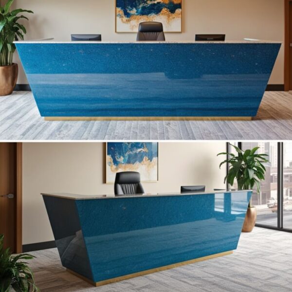 Montauk Blue Granite Reception Desk - Image 4