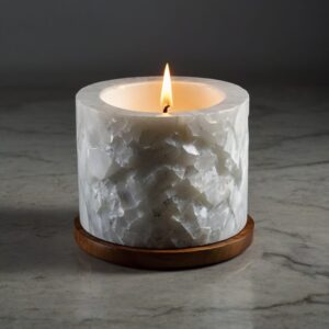 Msi Arctic White Quartz Candle Holders