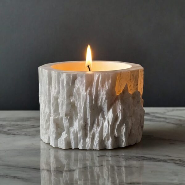 Msi Arctic White Quartz Candle Holders - Image 2