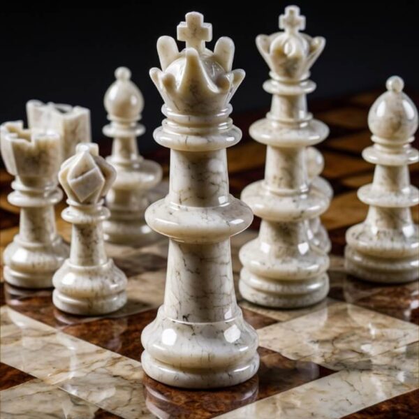 Msi Arctic White Quartz Chess Set - Image 2