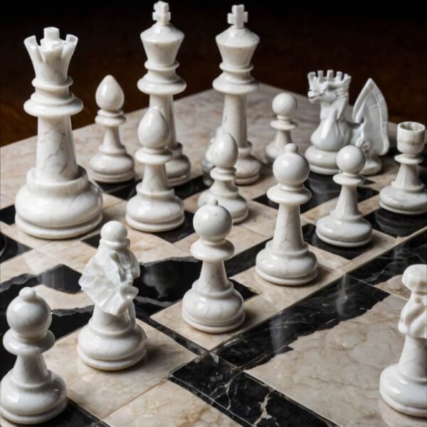 Msi Arctic White Quartz Chess Set - Image 3