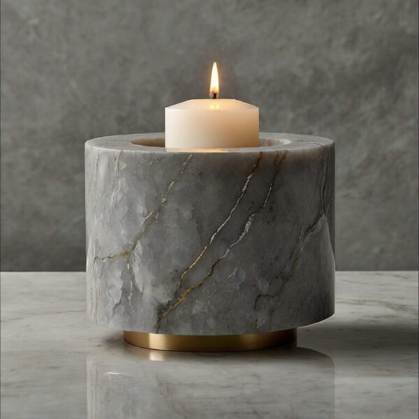 Msi Bianco Drift Quartz Candle Holders - Image 2