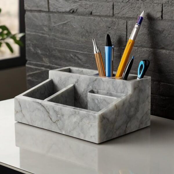 Msi Bianco Drift Quartz Desk Organizer