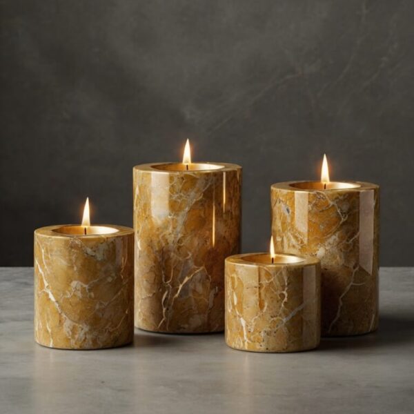 New Venetian Gold Granite Candle Holders - Image 2