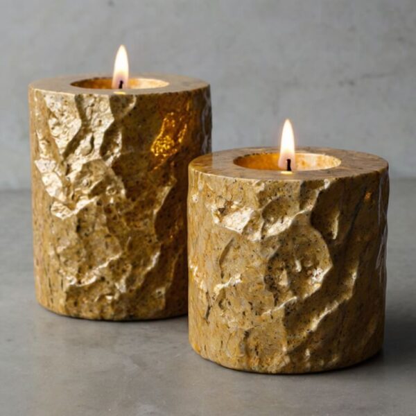 New Venetian Gold Granite Candle Holders - Image 4