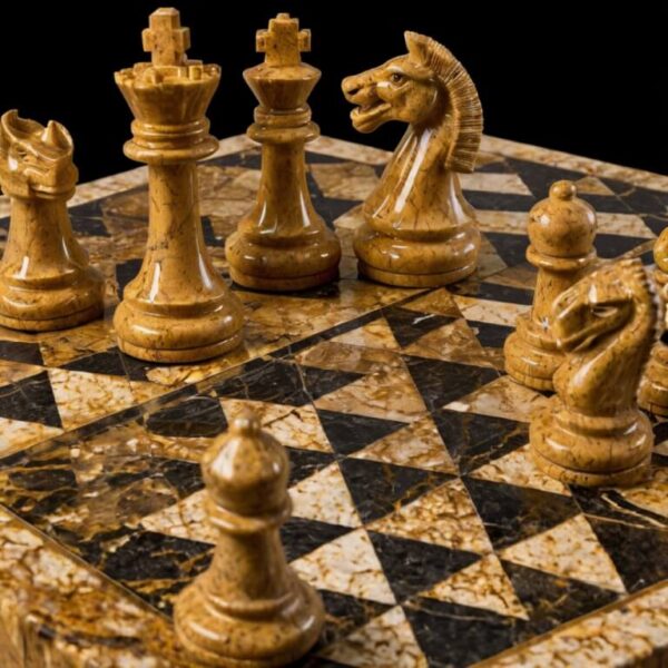 New Venetian Gold Granite Chess Set