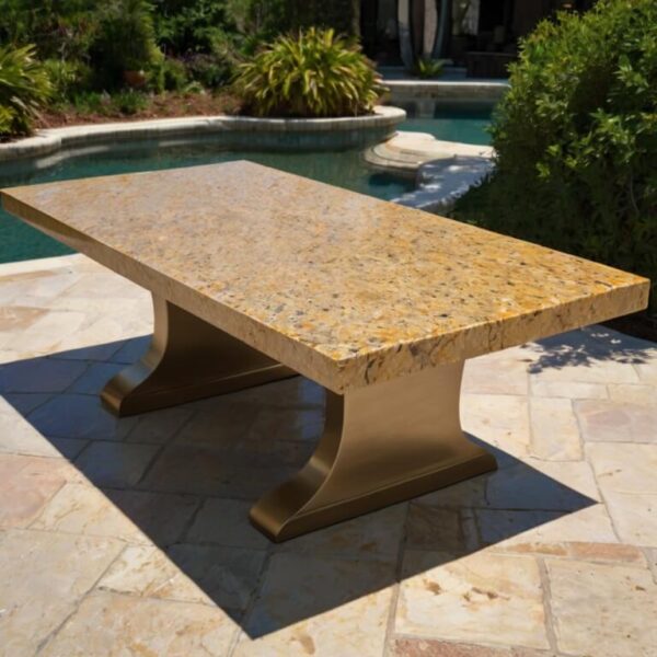 New Venetian Gold Granite Outdoor Table - Image 4