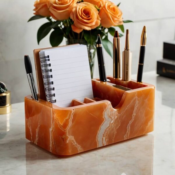 Orange Onyx Desk Organizer - Image 2