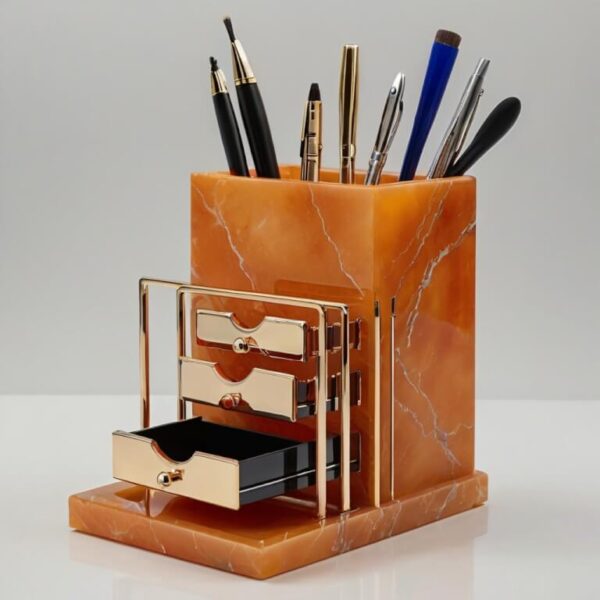 Orange Onyx Desk Organizer - Image 3