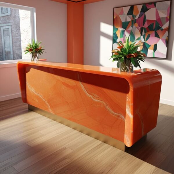 Orange Onyx Reception Desk