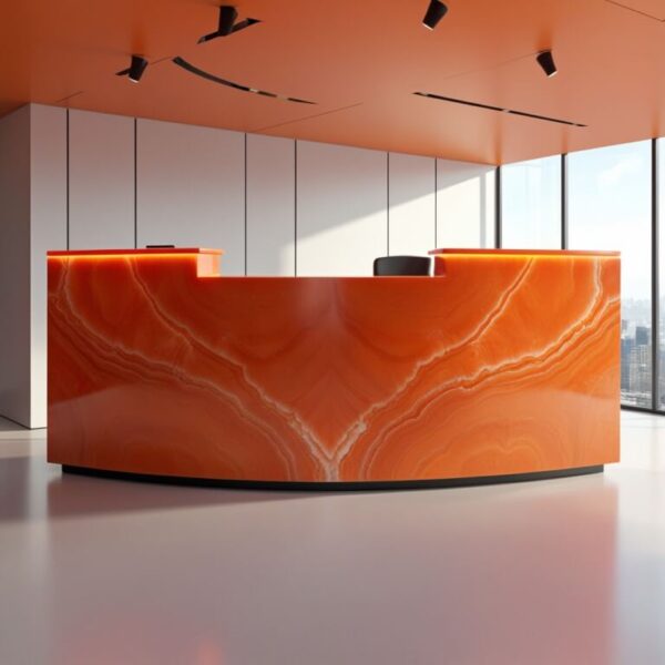 Orange Onyx Reception Desk - Image 2