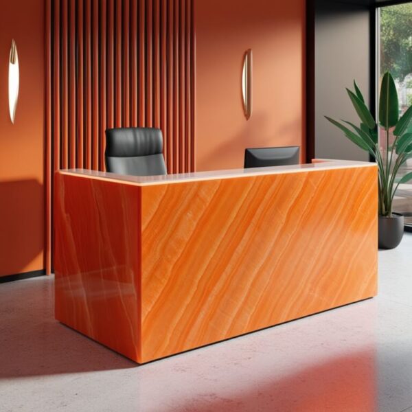 Orange Onyx Reception Desk - Image 3