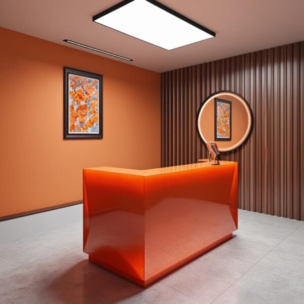 Orange Onyx Reception Desk - Image 4