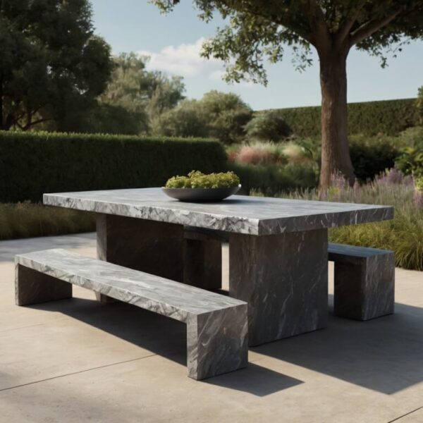 Outdoor Table And Bench - Image 2