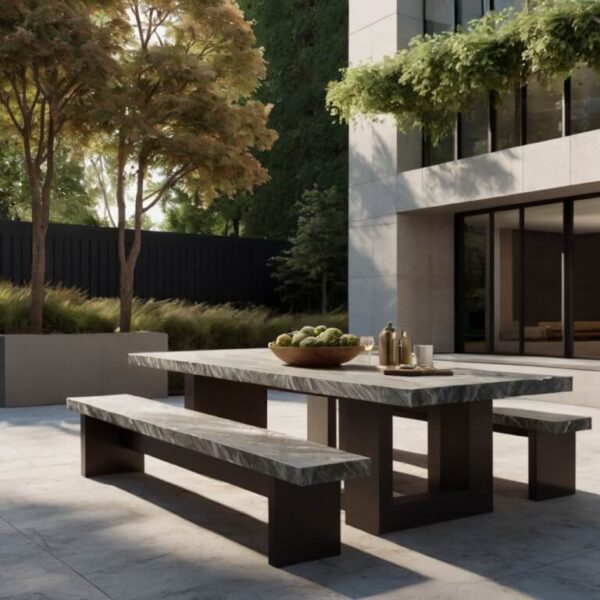 Outdoor Table And Bench - Image 3