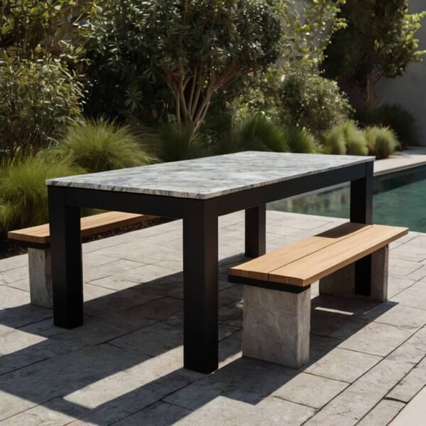 Outdoor Table And Bench - Image 4