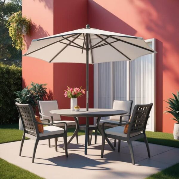 Outdoor Table And Chairs With Umbrella