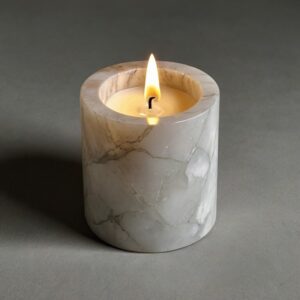Pentalquartz Classic White Quartz Candle Holders