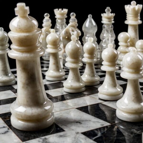 Pentalquartz Classic White Quartz Chess Set - Image 4