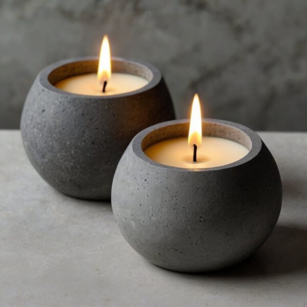Petra Grey Candle Holders - Image 2