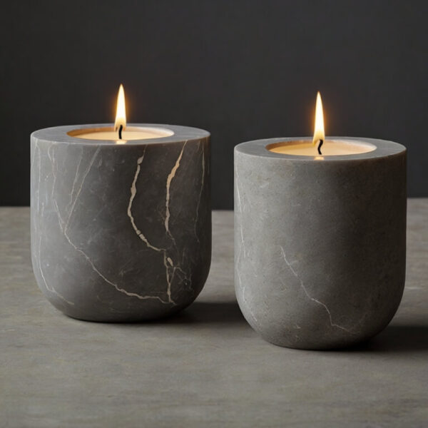 Petra Grey Candle Holders - Image 3