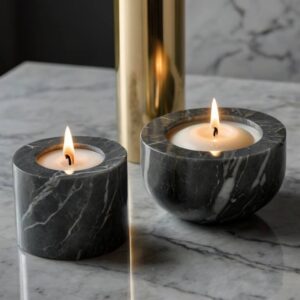 Pietra Grey Marble Candle Holders