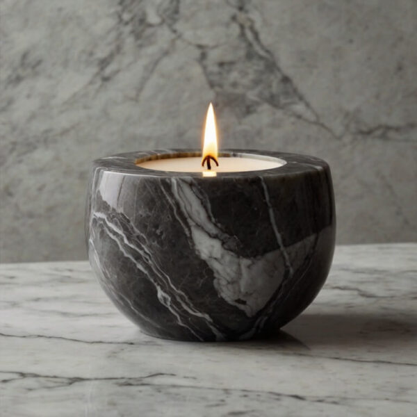Pietra Grey Marble Candle Holders - Image 2
