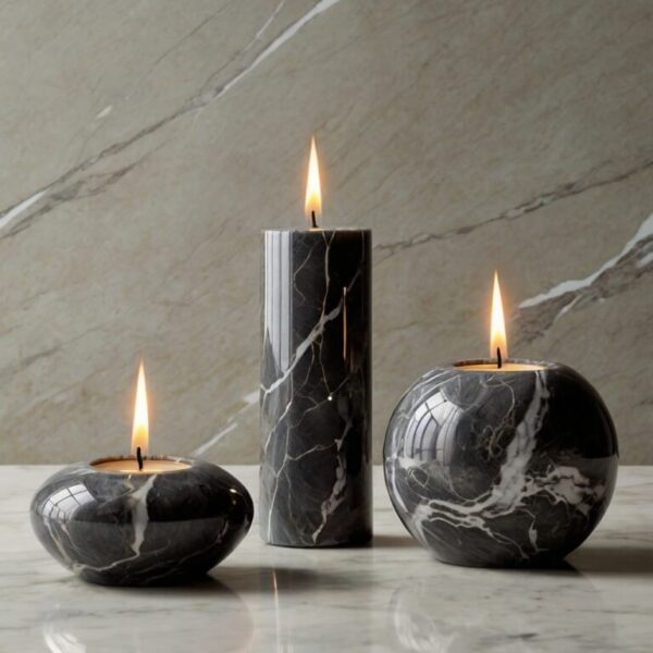 Pietra Grey Marble Candle Holders - Image 3