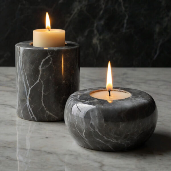 Pietra Grey Marble Candle Holders - Image 4