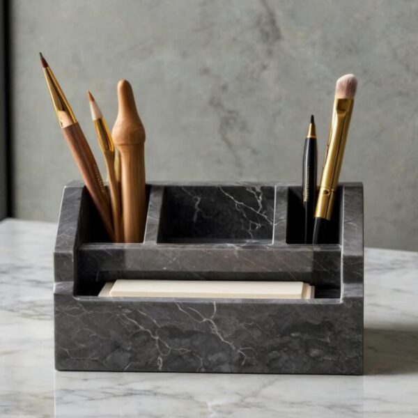 Pietra Grey Marble Desk Organizer