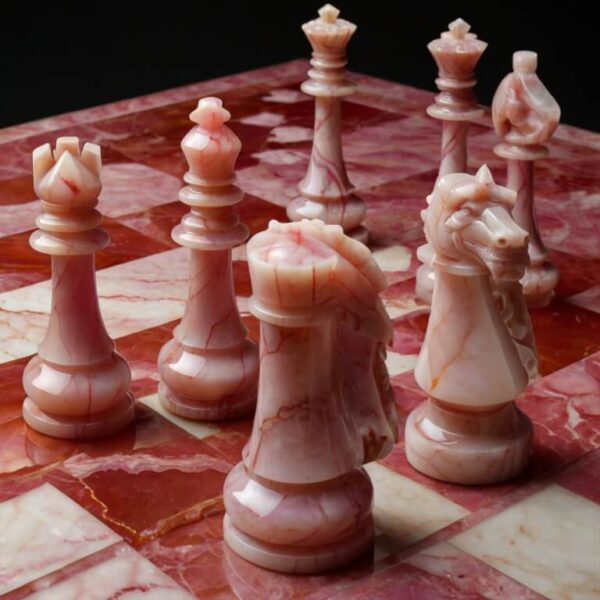 Pink Onyx Chess Set