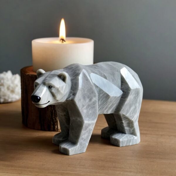 Polar Bear Quartzite Candle Holders - Image 3