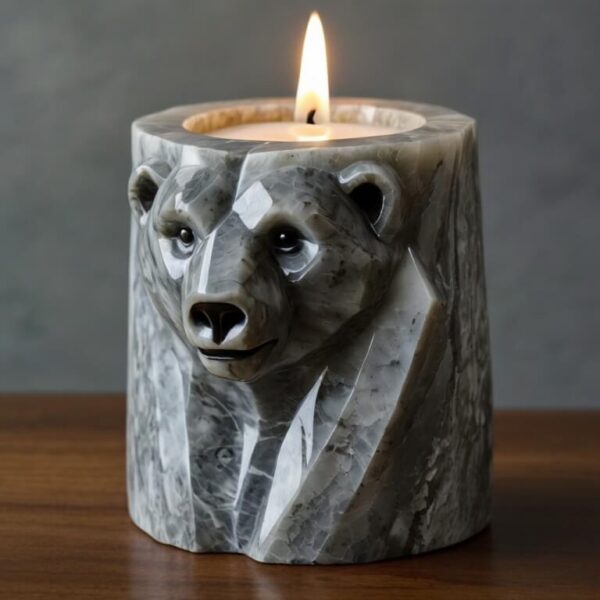 Polar Bear Quartzite Candle Holders - Image 4