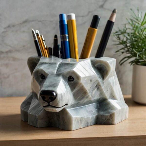 Polar Bear Quartzite Desk Organizer - Image 4