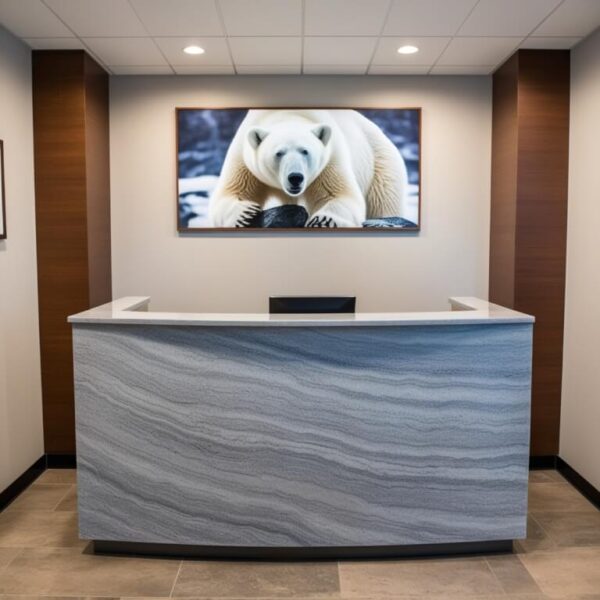 Polar Bear Quartzite Reception Desk