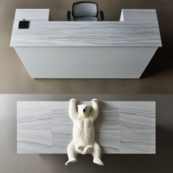Polar Bear Quartzite Reception Desk - Image 4