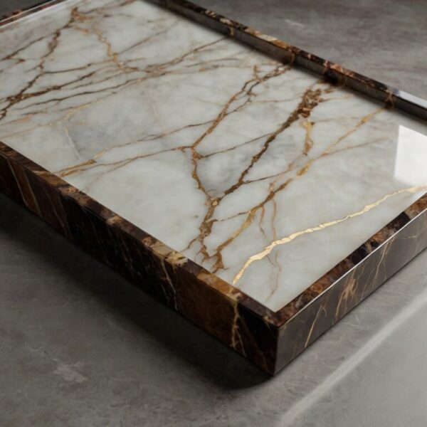 Polished Emperador Marble Tray - Image 2
