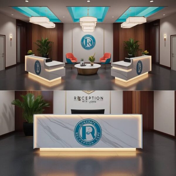 Reception Desk With Logo